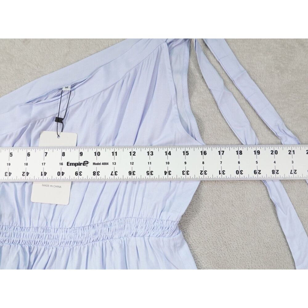 Fashion Womens Light Blue One Shoulder Tie Sundress Size M - Picture 4 of 11
